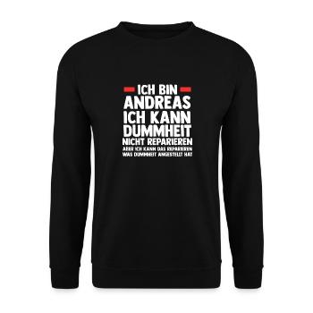 Andreas - Unisex Pullover - Schwarz - Vorne - Alina (178cm) & Michal (187cm)