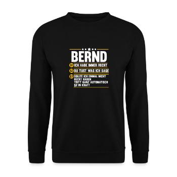 Bernd - Unisex Pullover - Schwarz - Vorne - Alina (178cm) & Michal (187cm)