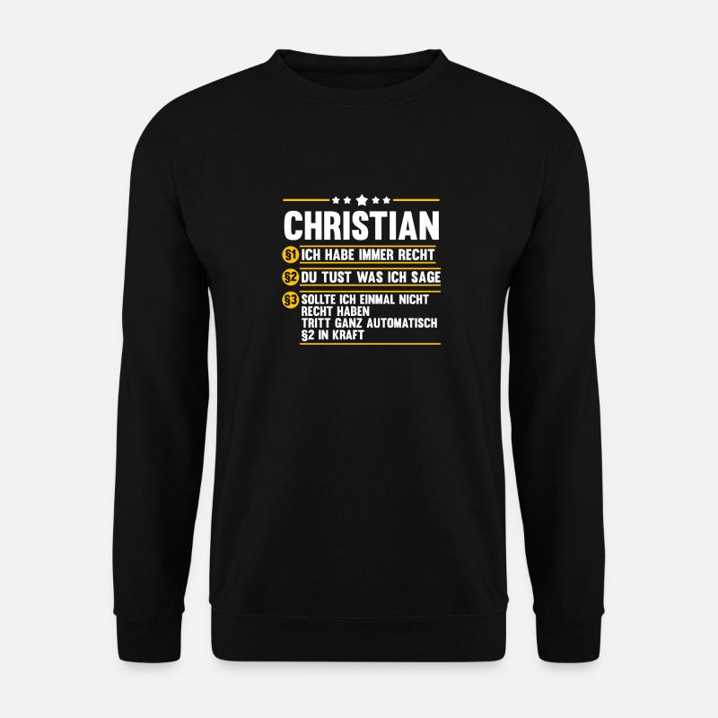 Christian - Unisex Pullover - Schwarz
