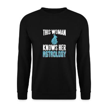 Cette femme connaît son astrologue drôle d’astrologie - Sweat-shirt Unisexe - noir - Devant - Alina (178cm) & Michal (187cm)