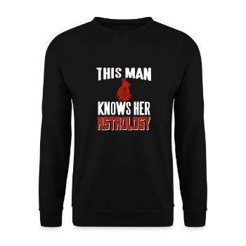 Cet homme connaît son astrologue drôle d’astrologie - Sweat-shirt Unisexe - noir - Devant - Alina (178cm) & Michal (187cm)