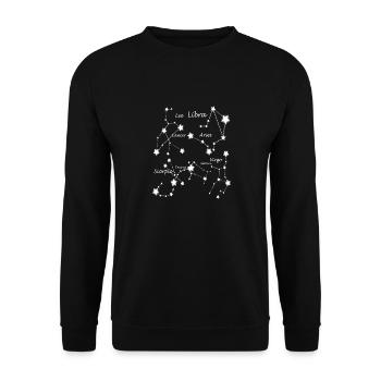 Retro Zodiac Signs Constellation Astrology - Unisex Pullover - Schwarz - Vorne - Alina (178cm) & Michal (187cm)