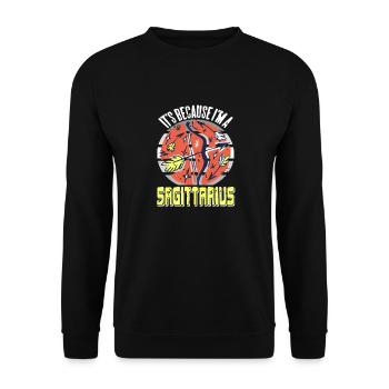 It's Because I'm A SAGITTARIUS Retro Funny - Unisex Pullover - Schwarz - Vorne - Alina (178cm) & Michal (187cm)