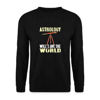 L’astrologie sauvera le monde drôle d’astrologue - Sweat-shirt Unisexe - noir - Devant - Alina (178cm) & Michal (187cm)