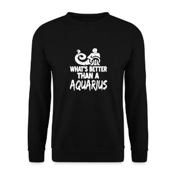 What's Better Than A AQUARIUS Funny Astrology - Unisex Sweatshirt - black - Front - Alina (178cm) & Michal (187cm)