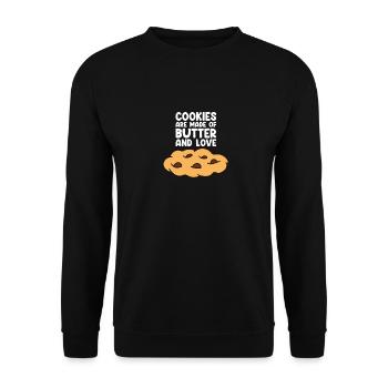 Cookies Apparel Baker Cookie Lover - Unisex Sweatshirt - black - Front - Alina (178cm) & Michal (187cm)