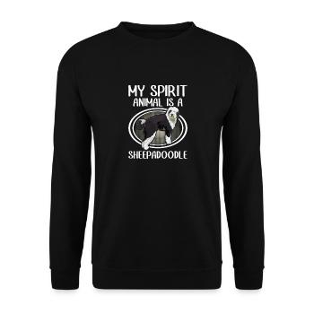 Sheepadoodle Doodle Dog - Unisex Sweatshirt - black - Front - Alina (178cm) & Michal (187cm)