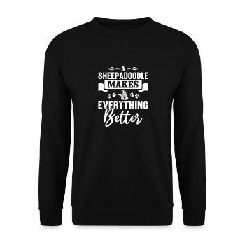 Sheepadoodle Doodle Dog - Unisex Sweatshirt - black - Front - Alina (178cm) & Michal (187cm)