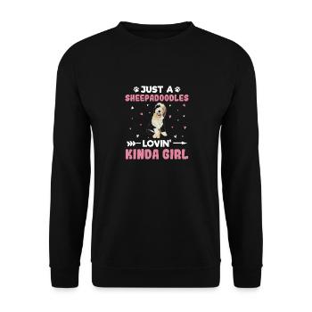 Sheepadoodle Doodle Dog - Sweat-shirt Unisexe - noir - Devant - Alina (178cm) & Michal (187cm)