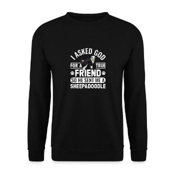 Sheepadoodle Doodle Dog - Sweat-shirt Unisexe - noir - Devant - Alina (178cm) & Michal (187cm)