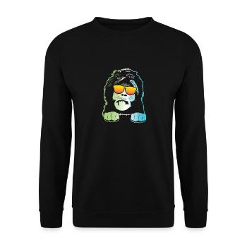 Sheepadoodle Doodle Dog - Unisex Sweatshirt - black - Front - Alina (178cm) & Michal (187cm)