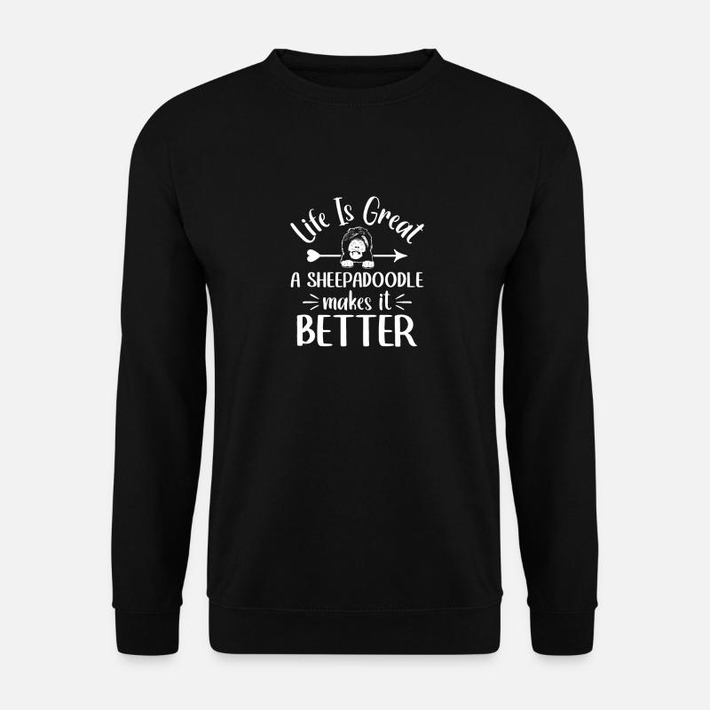 Sheepadoodle Doodle Hund - Unisex Pullover - Schwarz