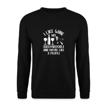 Sheepadoodle Doodle Dog - Unisex Sweatshirt - black - Front - Alina (178cm) & Michal (187cm)