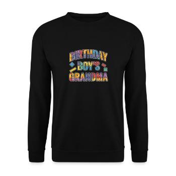 Birthday Kids Grandma Building Blocks - Unisex Sweatshirt - black - Front - Alina (178cm) & Michal (187cm)