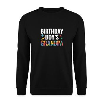 Birthday boy Grandpa building blocks - Unisex Sweatshirt - black - Front - Alina (178cm) & Michal (187cm)
