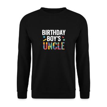 Uncle of the birthday boy Bauklötze - Unisex Sweatshirt - black - Front - Alina (178cm) & Michal (187cm)