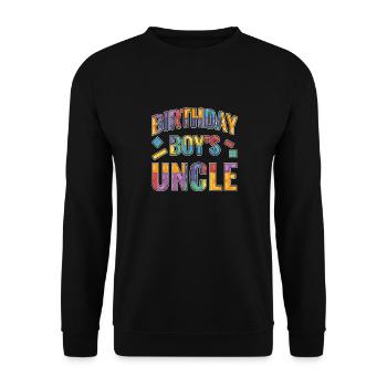 Uncle of the birthday boy Bauklötze - Unisex Sweatshirt - black - Front - Alina (178cm) & Michal (187cm)