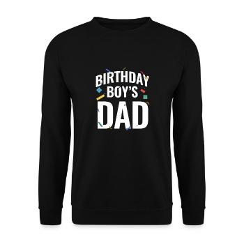 Father of birthday boy builds building blocks - Unisex Sweatshirt - black - Front - Alina (178cm) & Michal (187cm)
