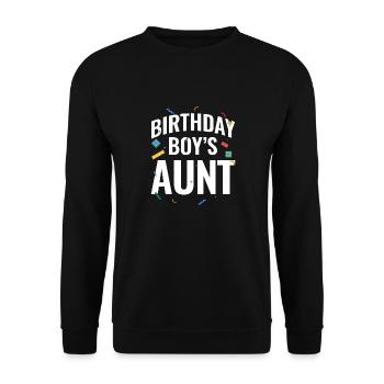 Blocs de construction de la tante du garçon d’anniversaire - Sweat-shirt Unisexe - noir - Devant - Alina (178cm) & Michal (187cm)