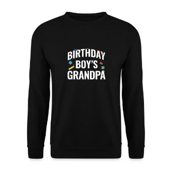 Birthday boy Grandpa building blocks - Unisex Sweatshirt - black - Front - Alina (178cm) & Michal (187cm)