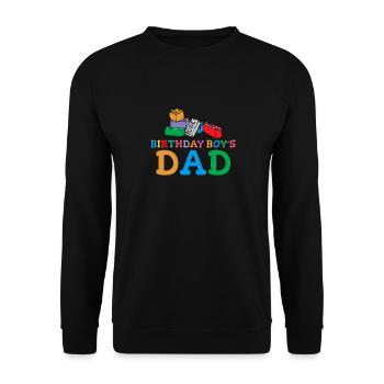 Le père d’un garçon d’anniversaire construit des blocs de construction - Sweat-shirt Unisexe - noir - Devant - Alina (178cm) & Michal (187cm)