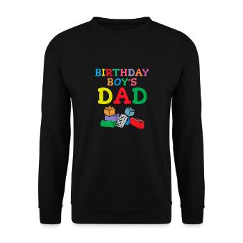 Father of birthday boy builds building blocks - Unisex Sweatshirt - black - Front - Alina (178cm) & Michal (187cm)