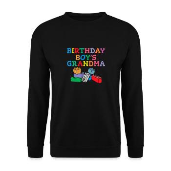 Birthday Kids Grandma Building Blocks - Unisex Sweatshirt - black - Front - Alina (178cm) & Michal (187cm)