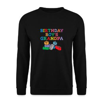 Birthday boy Grandpa building blocks - Unisex Sweatshirt - black - Front - Alina (178cm) & Michal (187cm)