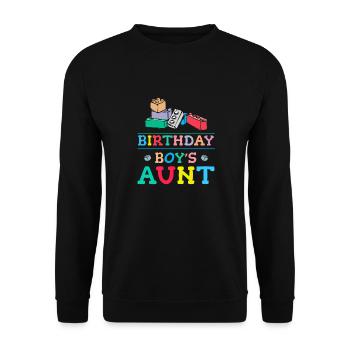 Blocs de construction de la tante du garçon d’anniversaire - Sweat-shirt Unisexe - noir - Devant - Alina (178cm) & Michal (187cm)