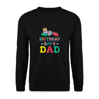 Father of birthday boy builds building blocks - Unisex Sweatshirt - black - Front - Alina (178cm) & Michal (187cm)