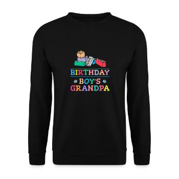 Birthday boy Grandpa building blocks - Unisex Sweatshirt - black - Front - Alina (178cm) & Michal (187cm)