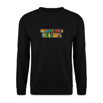 Birthday boy Grandpa building blocks - Unisex Sweatshirt - black - Front - Alina (178cm) & Michal (187cm)