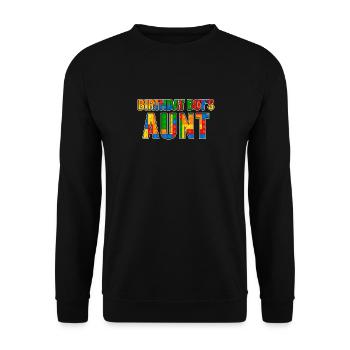Building blocks of the birthday boy's aunt - Unisex Sweatshirt - black - Front - Alina (178cm) & Michal (187cm)