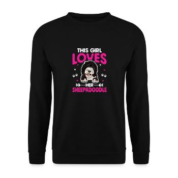 Sheepadoodle Doodle Dog - Unisex Sweatshirt - black - Front - Alina (178cm) & Michal (187cm)