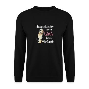 Sheepadoodle Doodle Dog - Sweat-shirt Unisexe - noir - Devant - Alina (178cm) & Michal (187cm)