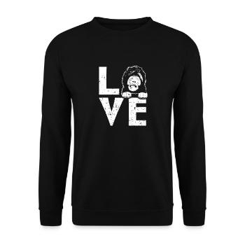 Sheepadoodle Doodle Dog - Sweat-shirt Unisexe - noir - Devant - Alina (178cm) & Michal (187cm)