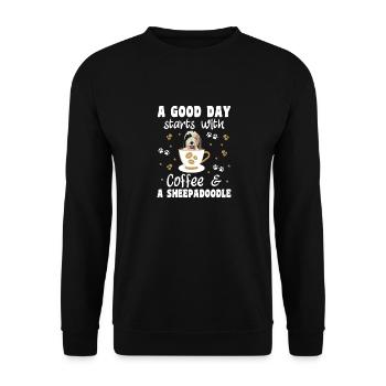 Sheepadoodle Doodle Dog - Unisex Sweatshirt - black - Front - Alina (178cm) & Michal (187cm)