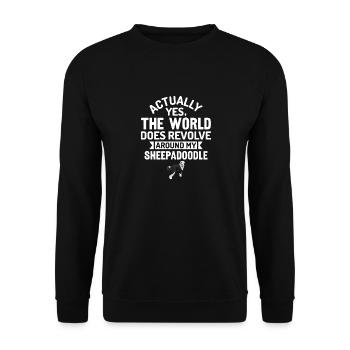 Sheepadoodle Doodle Dog - Unisex Sweatshirt - black - Front - Alina (178cm) & Michal (187cm)