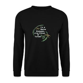 Biologiste marin Plongée tortue - Sweat-shirt Unisexe - noir - Devant - Alina (178cm) & Michal (187cm)