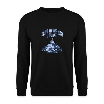 only in the air I feel free - Unisex Sweatshirt - black - Front - Alina (178cm) & Michal (187cm)