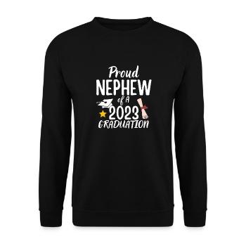 Proud Nephew of A Class of 2023 Graduation - Unisex Sweatshirt - black - Front - Alina (178cm) & Michal (187cm)