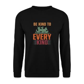 Be Kind To Every Kind Animals Stable Farm - Unisex Sweatshirt - black - Front - Alina (178cm) & Michal (187cm)