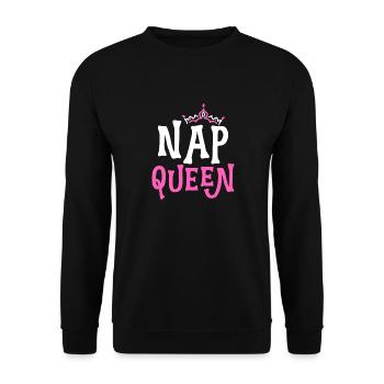 nap queen sleep tired beauty sleep sleepless - Unisex Sweatshirt - black - Front - Alina (178cm) & Michal (187cm)