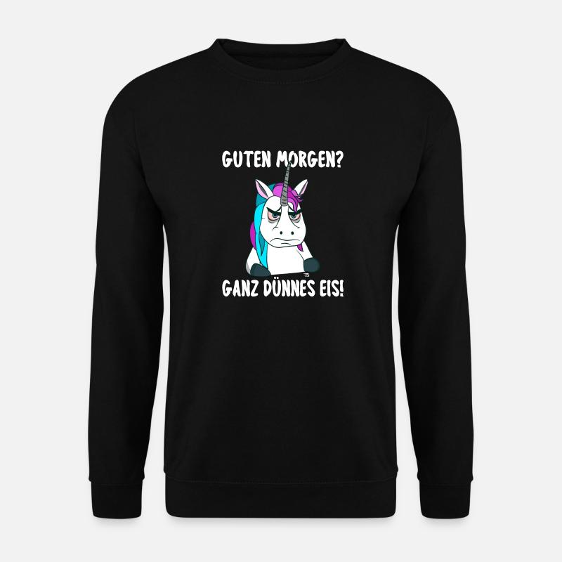 Ganz dünnes Eis. Lustiges Einhorn - Unisex Pullover - Schwarz