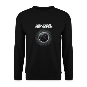 One team, one dream Funny basketball player spi - Unisex Sweatshirt - black - Front - Alina (178cm) & Michal (187cm)