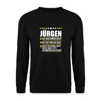 Jürgen - Unisex Pullover - Schwarz - Vorne - Alina (178cm) & Michal (187cm)