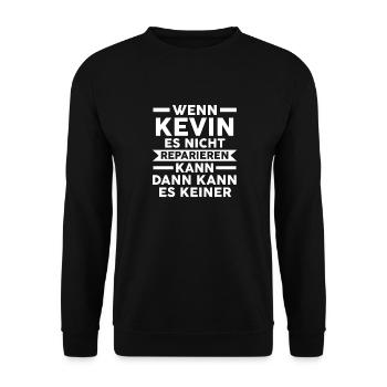 Kevin - Unisex Pullover - Schwarz - Vorne - Alina (178cm) & Michal (187cm)