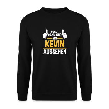 Kevin - Unisex Pullover - Schwarz - Vorne - Alina (178cm) & Michal (187cm)