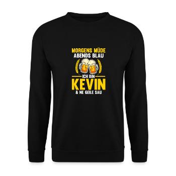 Kevin - Unisex Pullover - Schwarz - Vorne - Alina (178cm) & Michal (187cm)