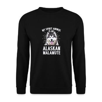 Alaskan Malamute Dog - Unisex Sweatshirt - black - Front - Alina (178cm) & Michal (187cm)